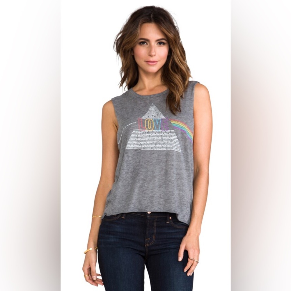 Revolve Chaser All That You Love Pink Floyd Vintage Muscle Tank in Stone Grey